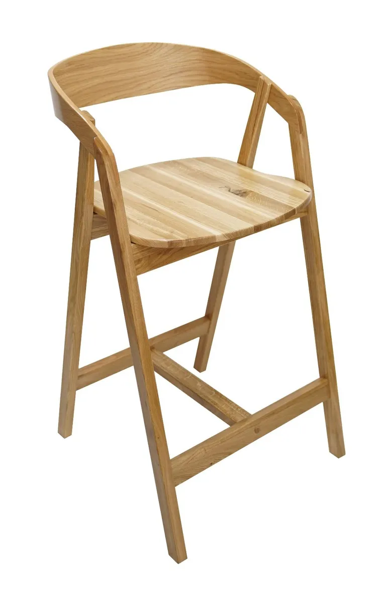 Nordic Oak Embrace Bar Stool - Image 3
