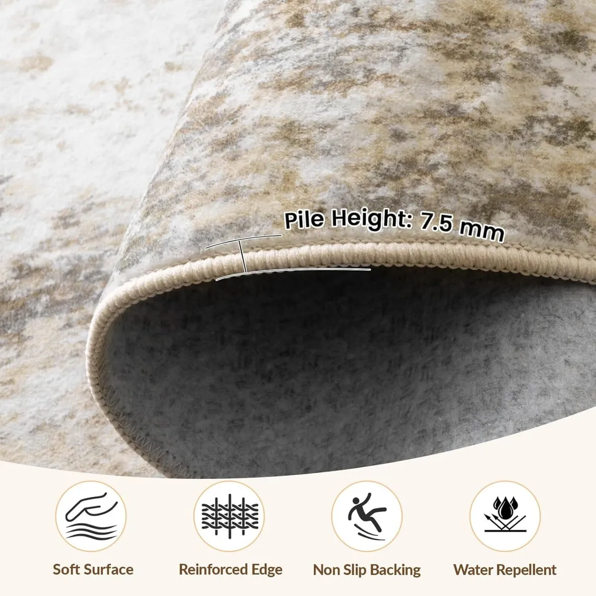 Washable Rugs Living Room 180x270 cm Modern - Image 2