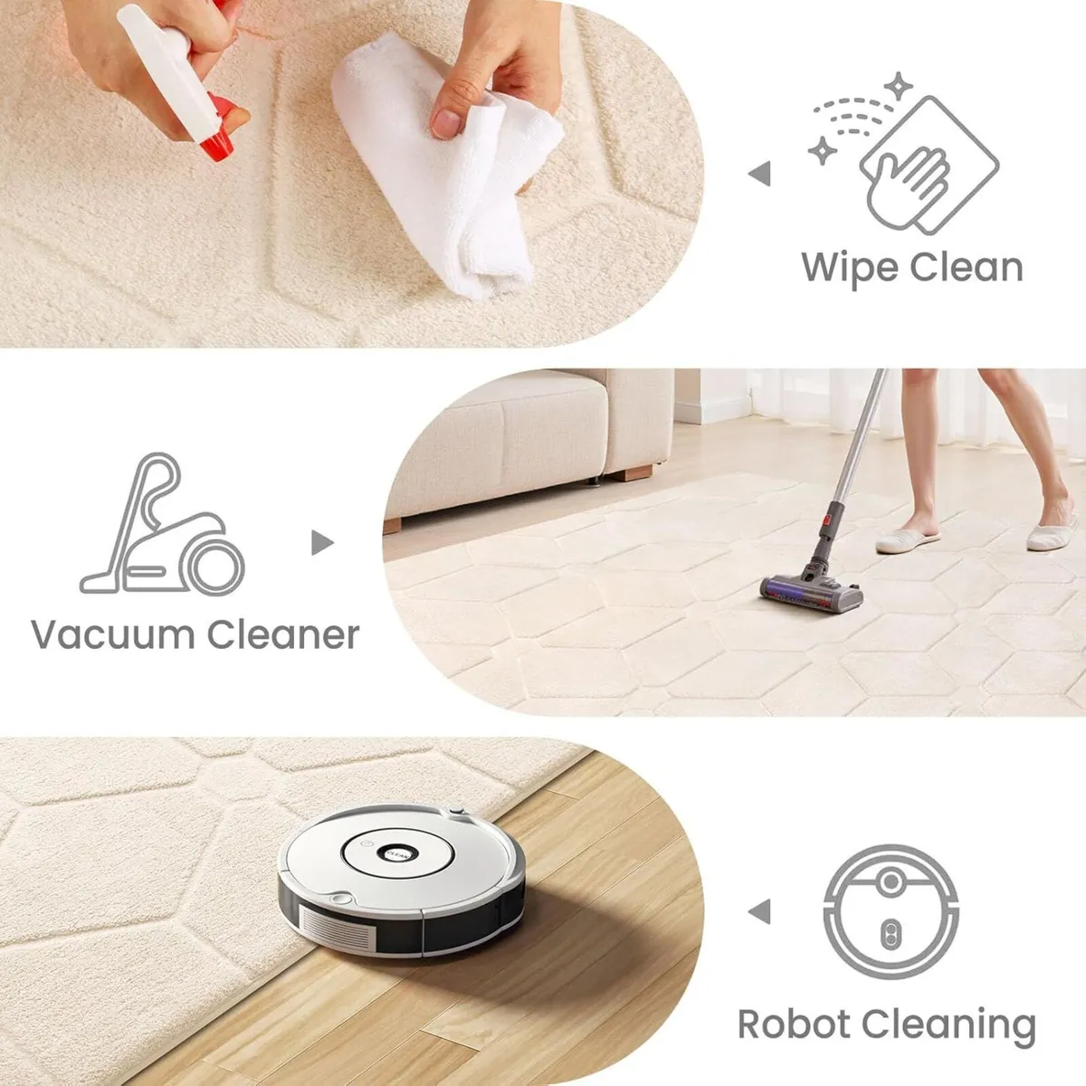 Rugs Living Room 275x370 3D Cream Area for - Image 3