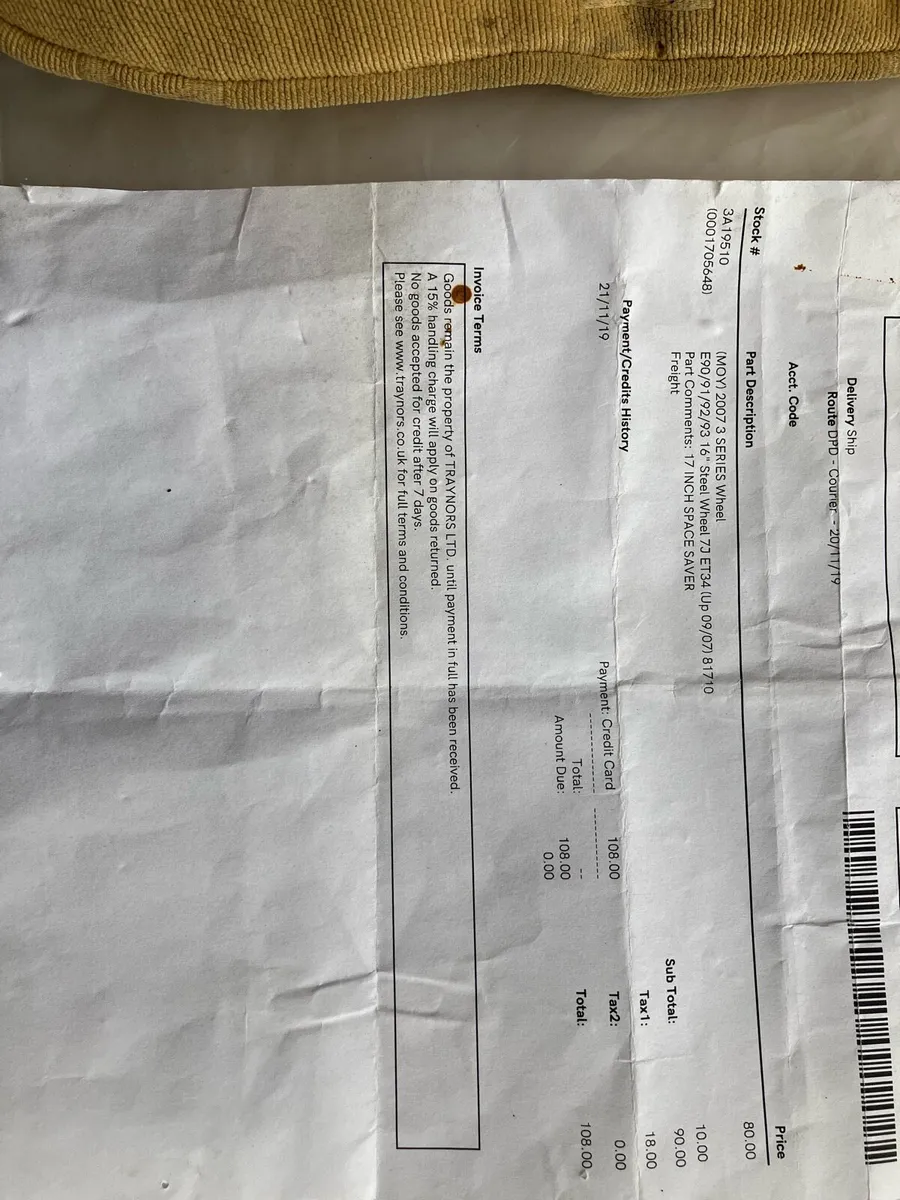 Tyre - 17 inch space saver - BMW - Image 1