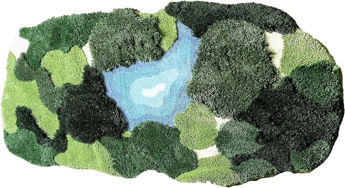 3D Moss Rug Shag Carpet Leaf Area Bathroom Rugs - Image 1