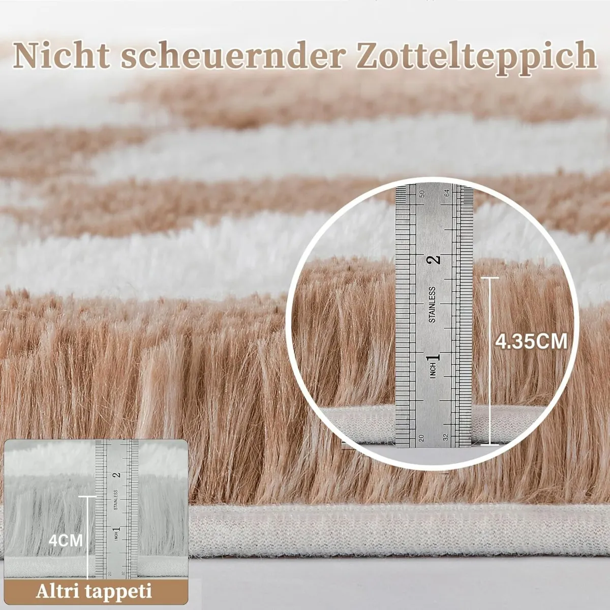 Fluffy Checkered Rugs Living Room Large Area Rug - Image 2