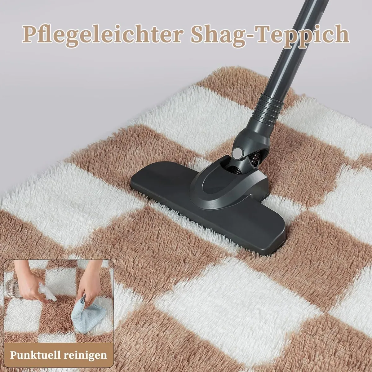 Fluffy Checkered Rugs Living Room Large Area Rug - Image 4