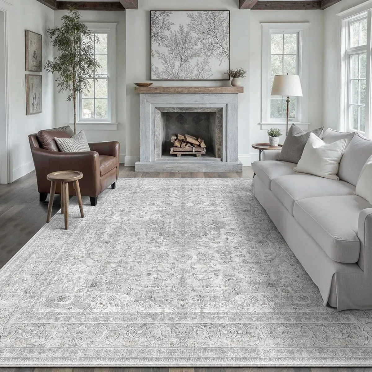 Vintage Living Room Area Grey Rug 240x300cm - Image 1