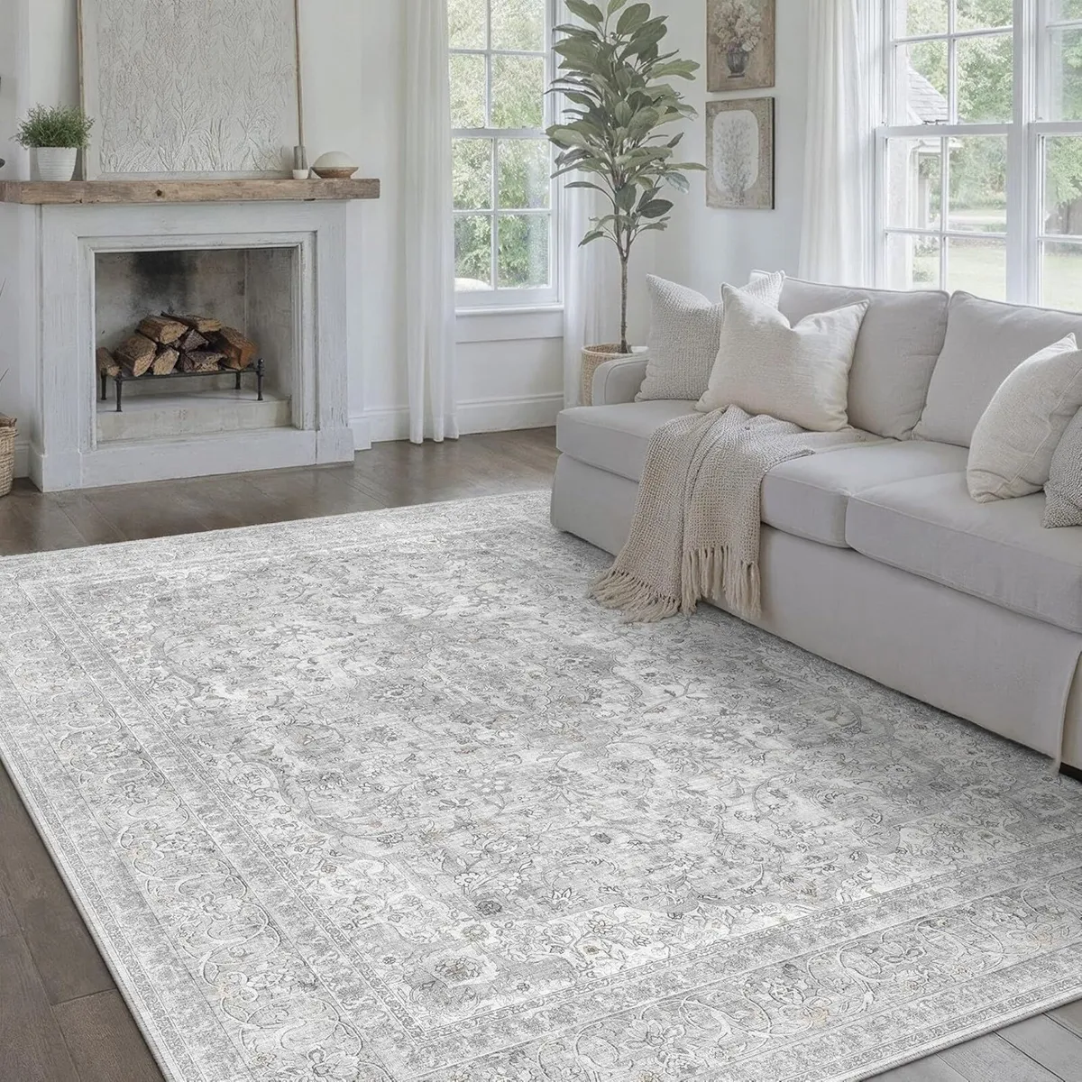 Vintage Living Room Area Grey Rug 240x300cm - Image 4