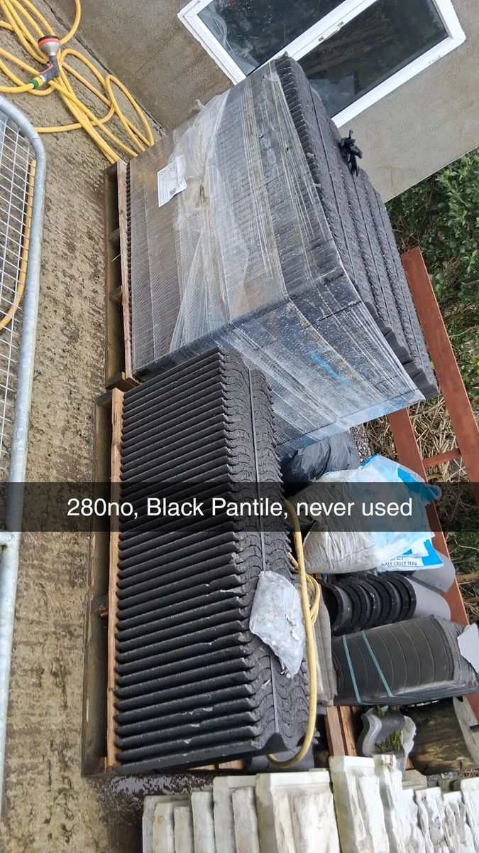 Black pan tiles, concrete panels, ridge tiles - Image 2