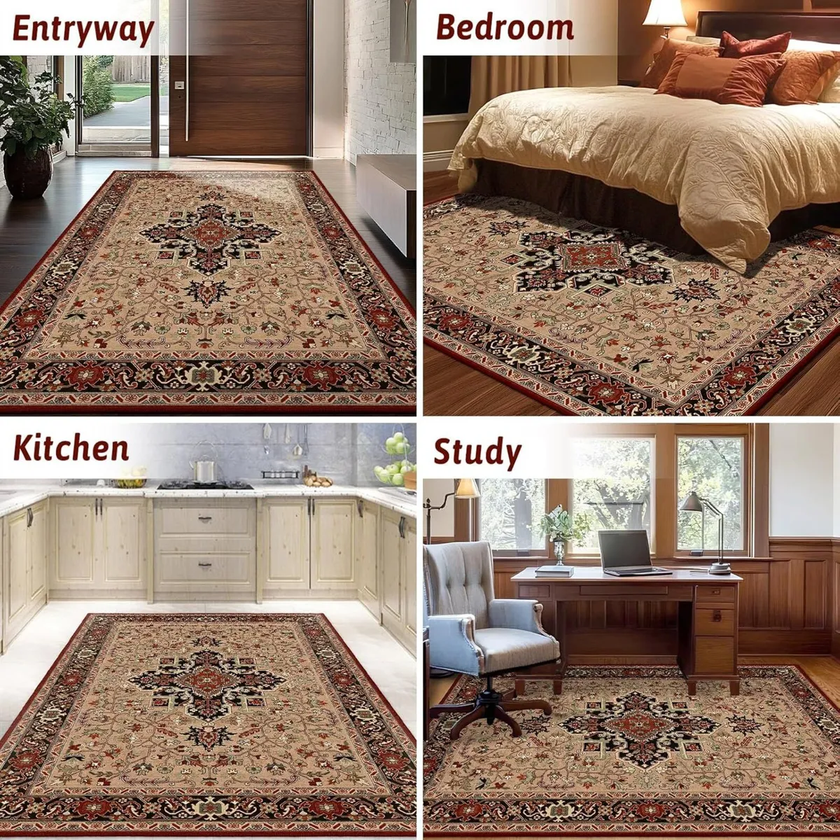 Vintage Design 160x230cm Area Rugs Washable Boho - Image 4