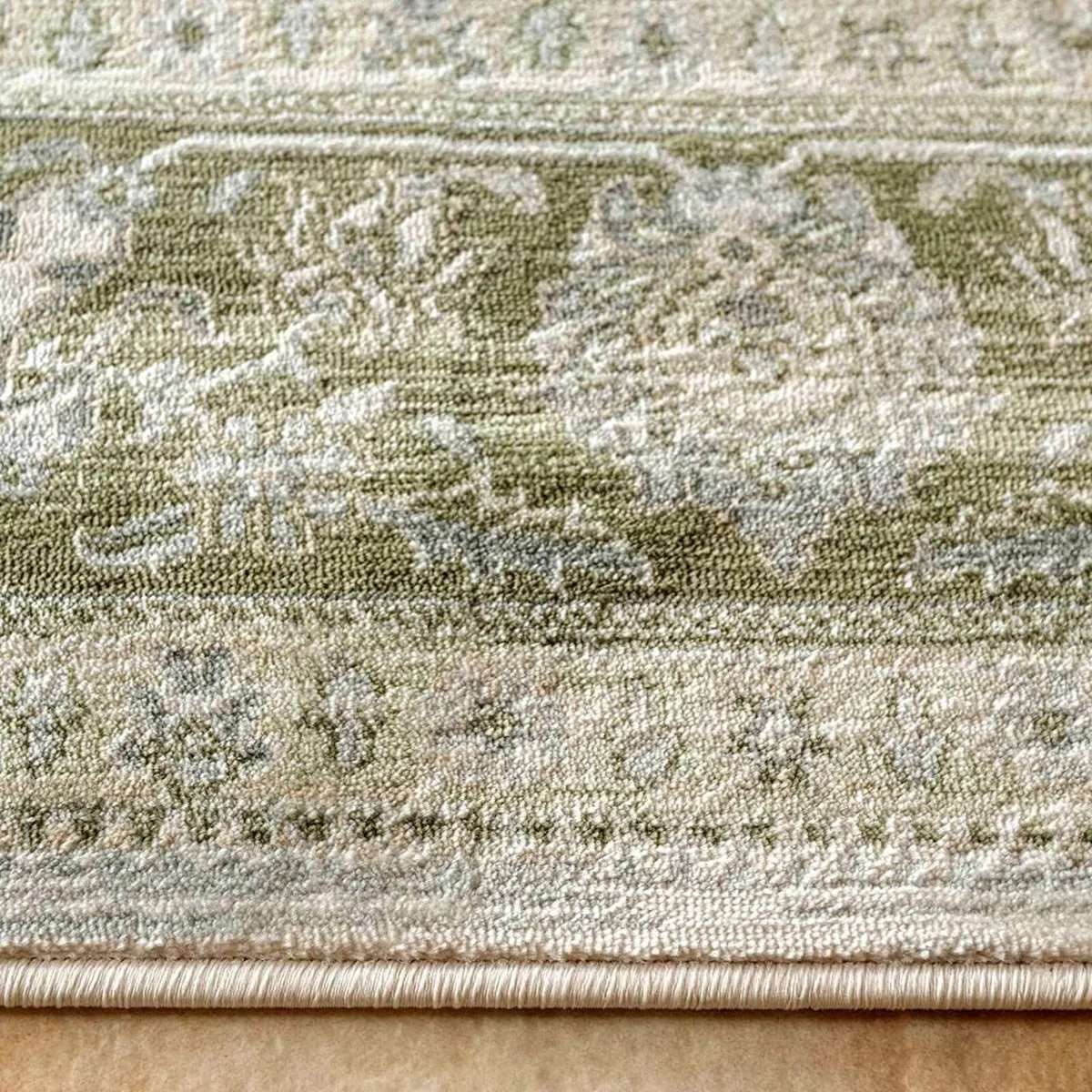 Large Traditional Antique Floral Sage Green - Image 4