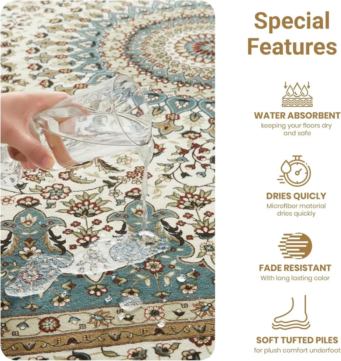 Rugs for Bedroom Living Room Large 160x230 cm - - Image 3