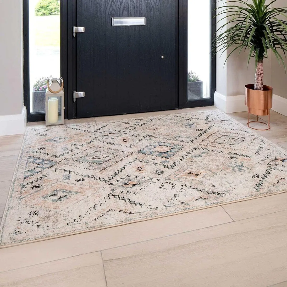 Designer Wool Like Grey Beige Distressed Thick - Image 3