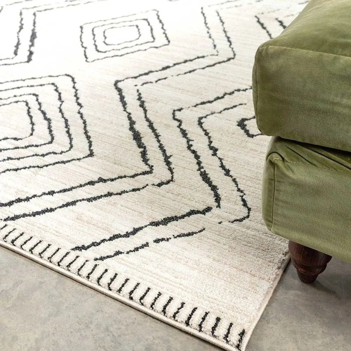 Modern Beige Moroccan Berber Polyester Carpet Rug - Image 2
