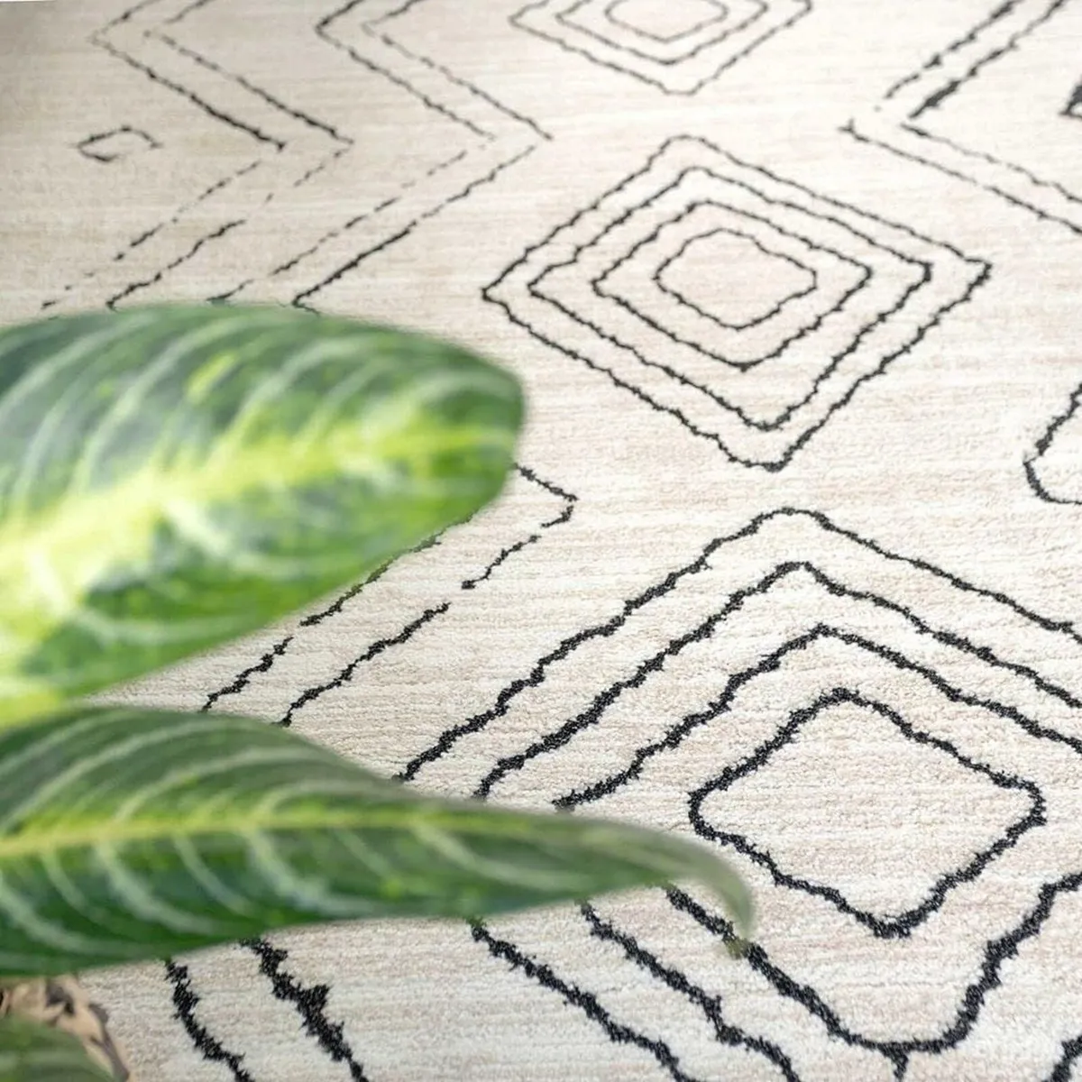 Modern Beige Moroccan Berber Polyester Carpet Rug - Image 4