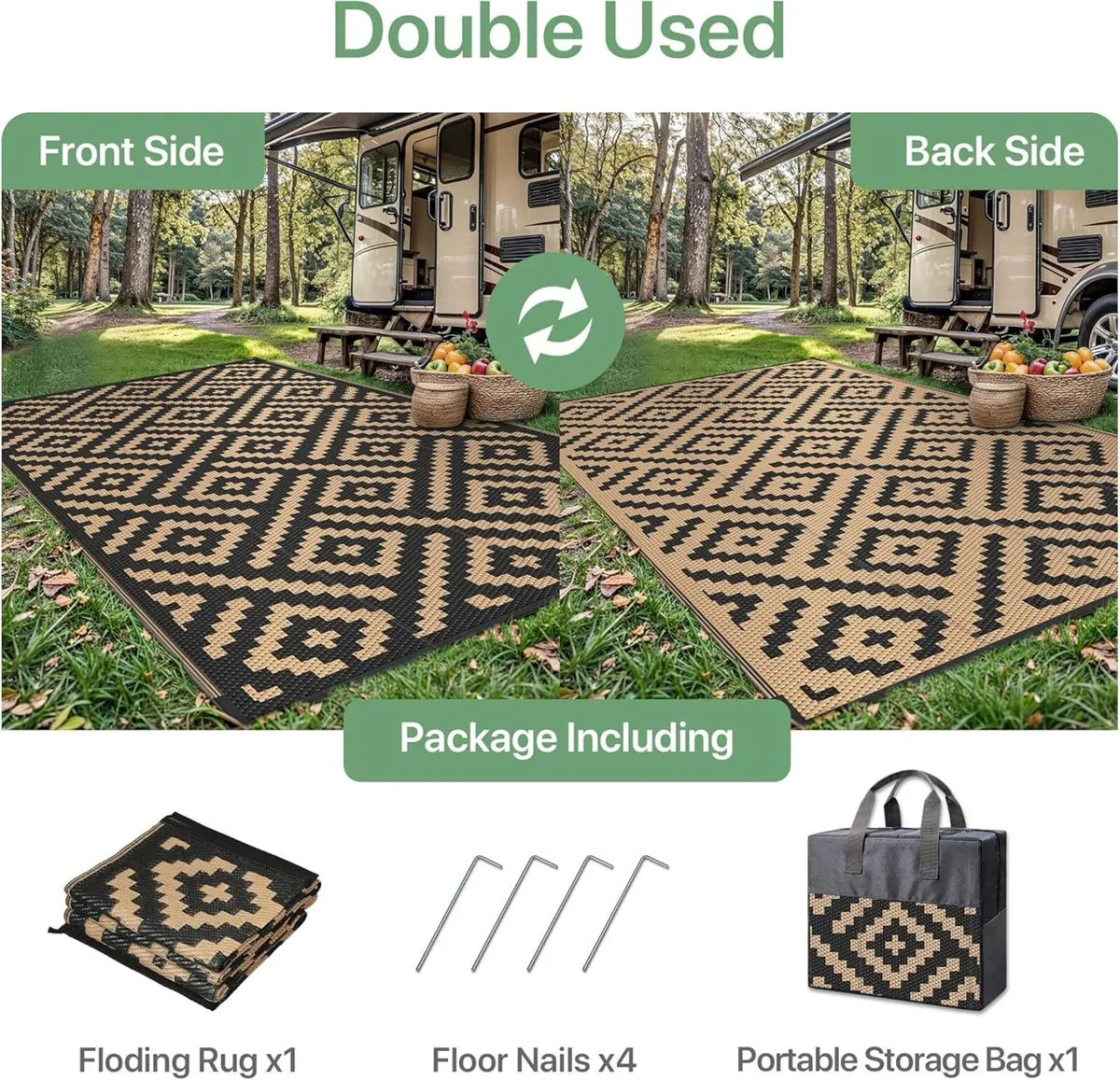 Outdoor Rug 275x365cm – Large Reversible Waterproo - Image 2