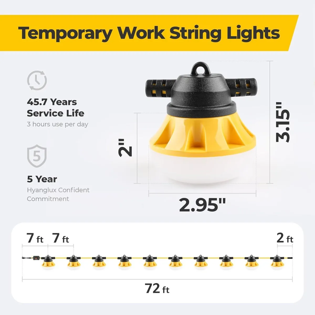 Outdoor LED String Lights: 72FT/22M Linkable - Image 2