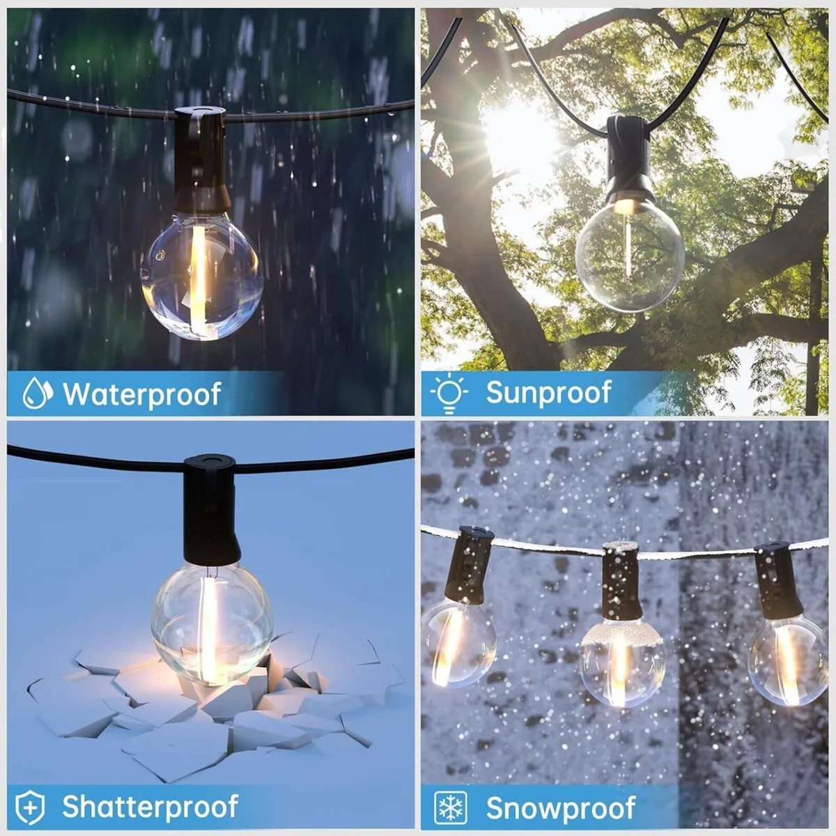 Outdoor String Lights Main Powered 200FT 60M - Image 4