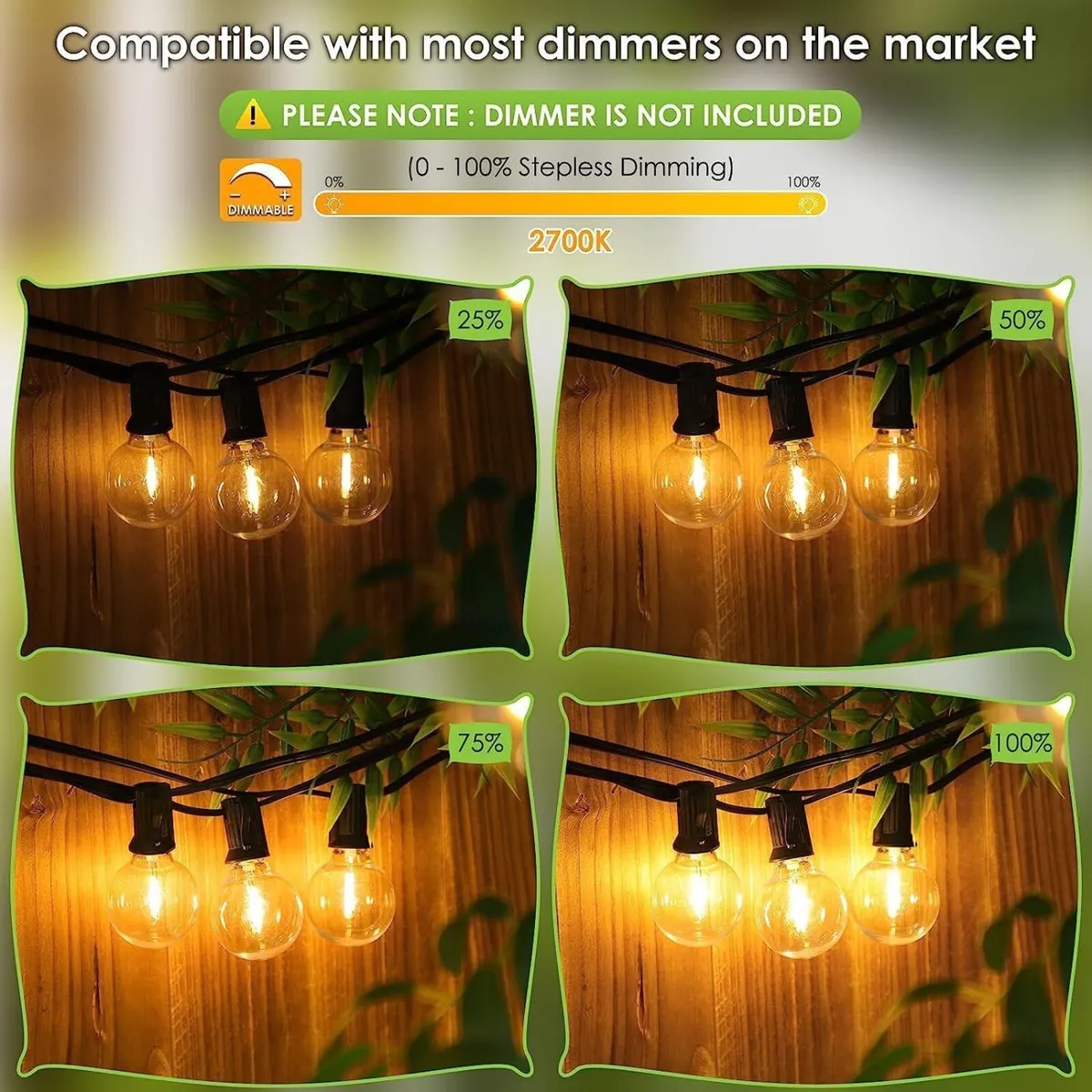 Outdoor String Lights Main Powered 200FT 60M - Image 3