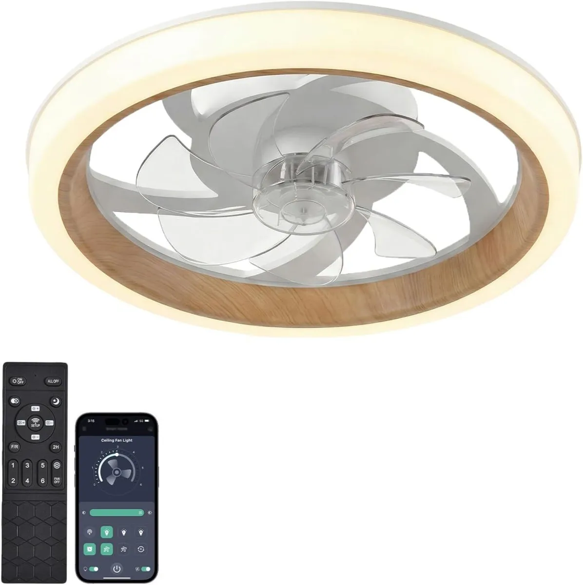 Ceiling Fans with Lights and Remote Dimmable 3 - Image 1