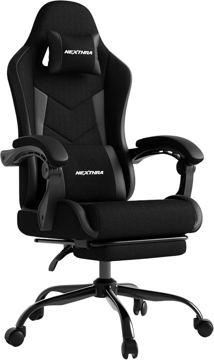 Gaming Chair with Footrest Lumbar Ergonomic - Image 1
