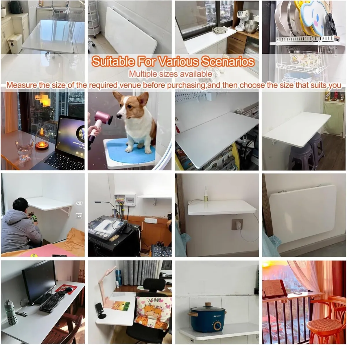 Wall Mount Folding Table Space-Saving Mounted - Image 3