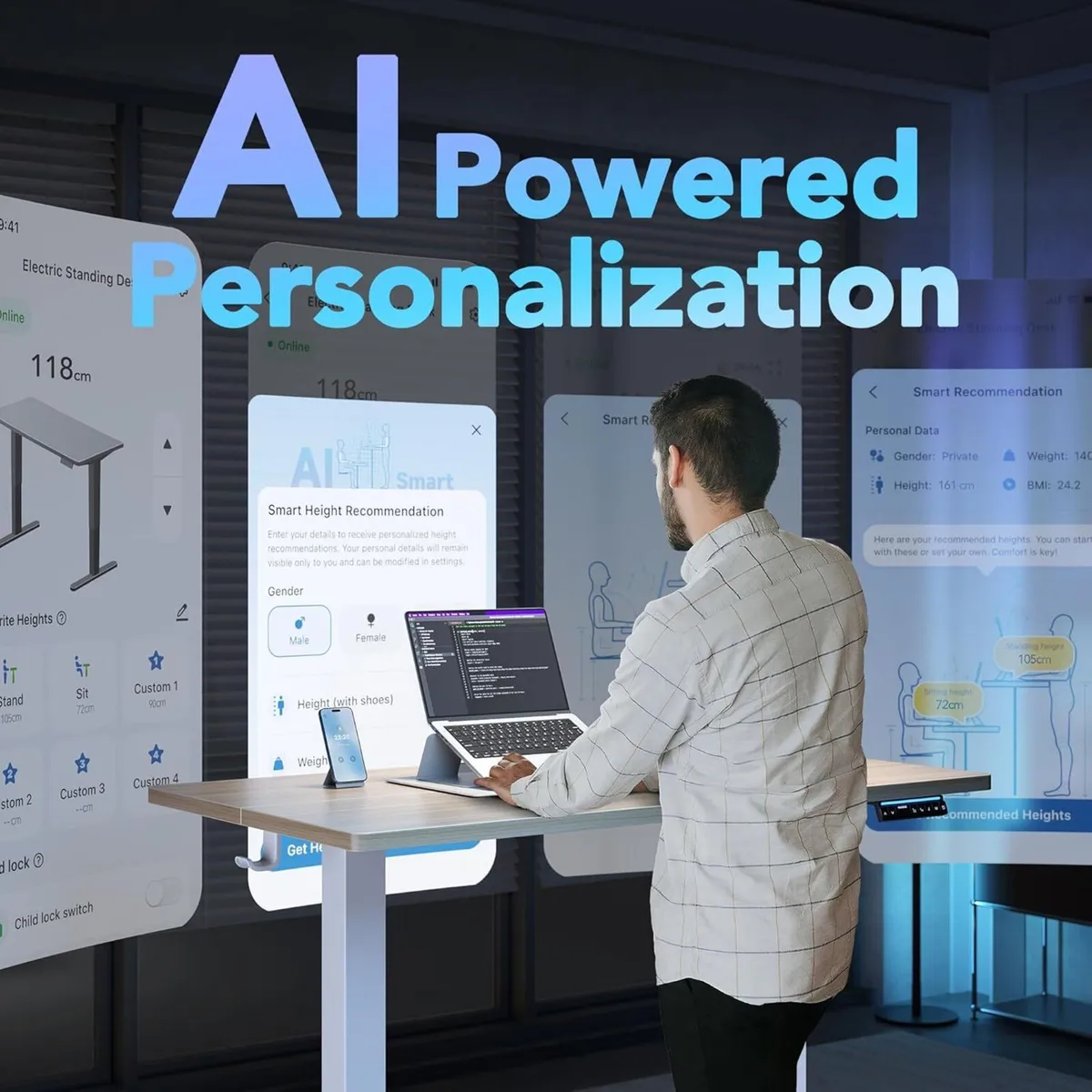 AI-Powered Electric Standing Desk with Smart APP - Image 2