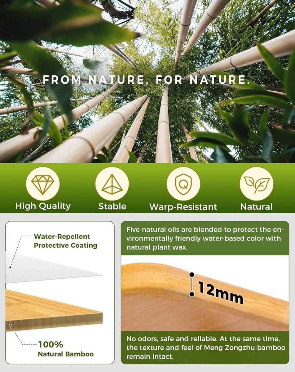 Bamboo Camping Table Adjustable Height 16-27 - Image 3