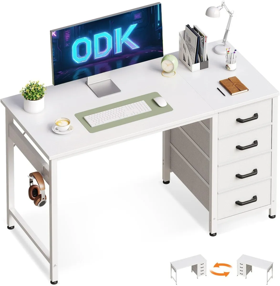 Computer Desk with Drawers 100 x 48 cm Office - Image 1