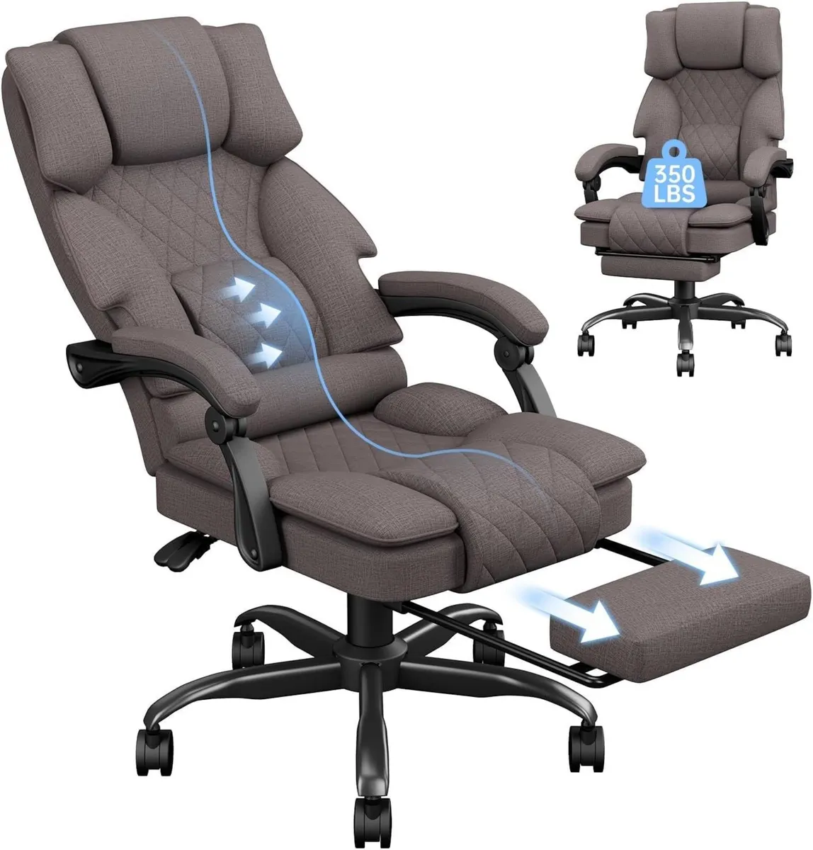Office Chairs for Home Fabric Computer Ergonomic - Image 1