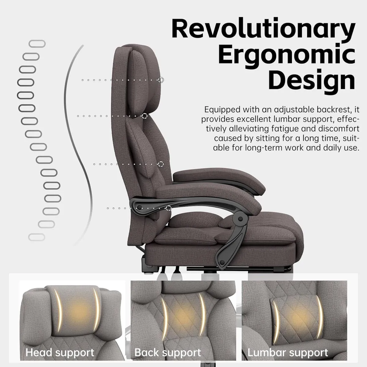 Office Chairs for Home Fabric Computer Ergonomic - Image 4