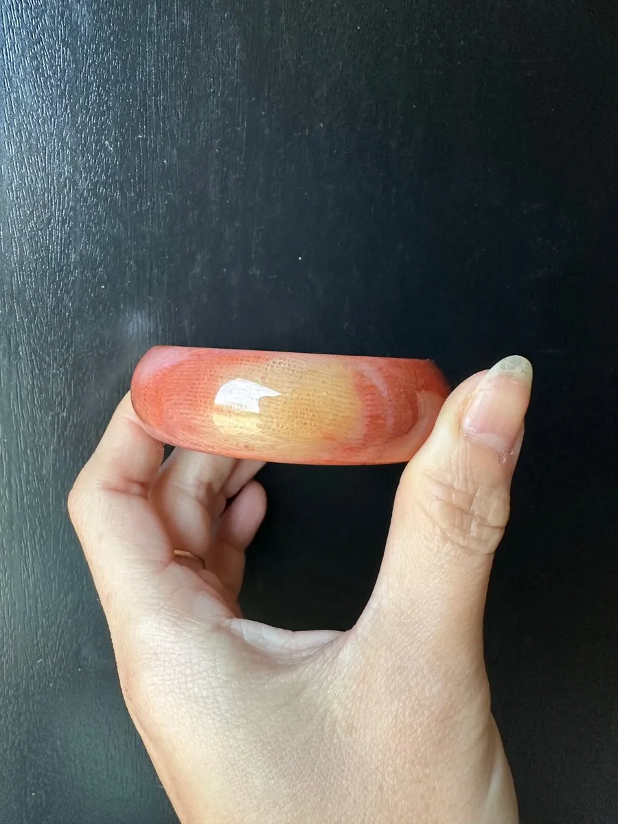 Natural fossil coral jade bangle 56mm - Image 1