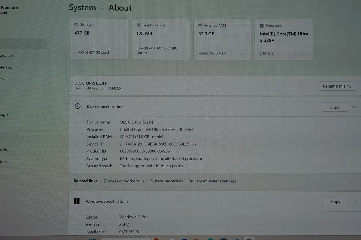 New Dell Pro 14 Premium | 32GB RAM|2.8K OLED Touch - Image 2