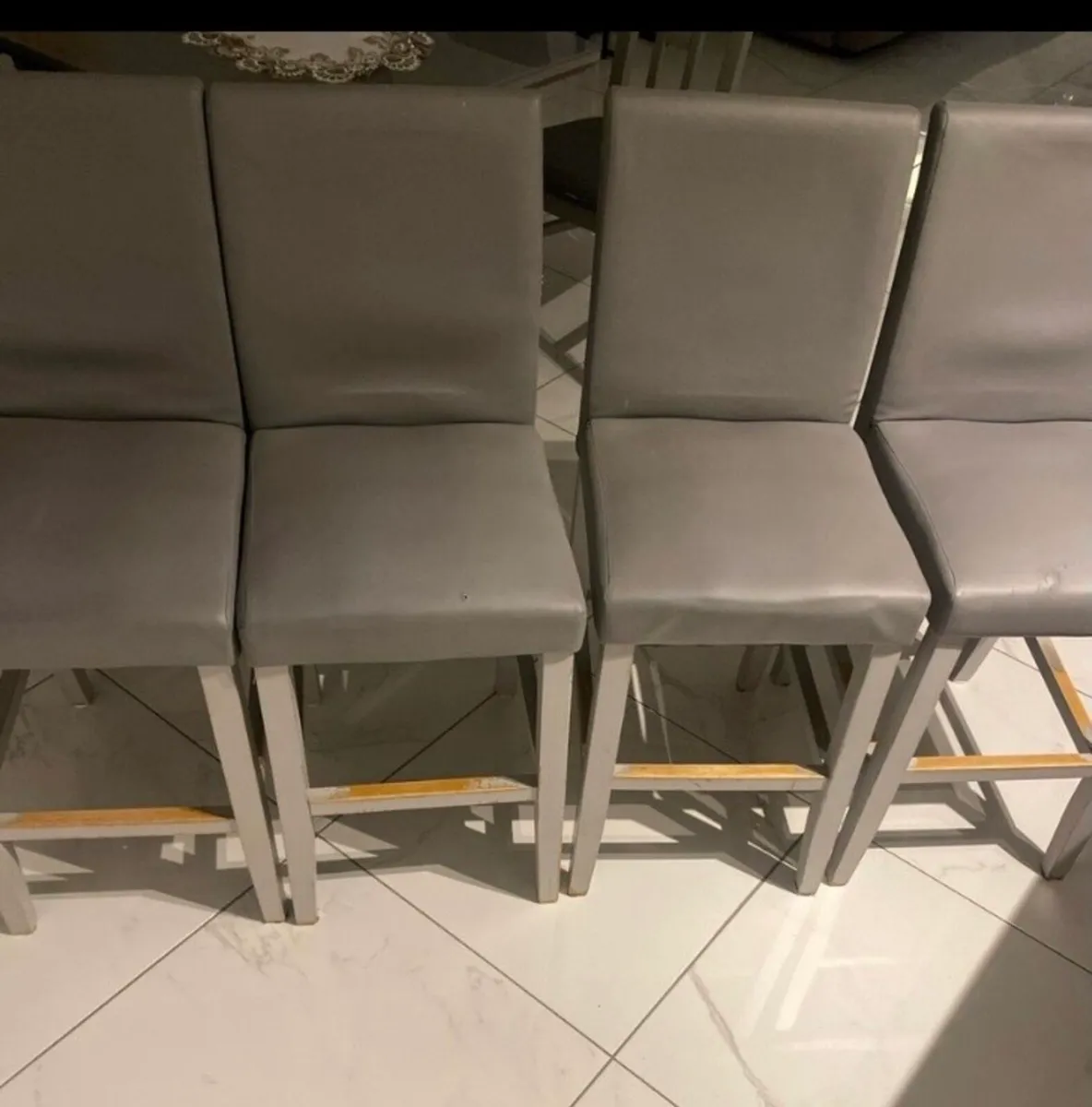 4 Grey kitchen high stools - Image 3