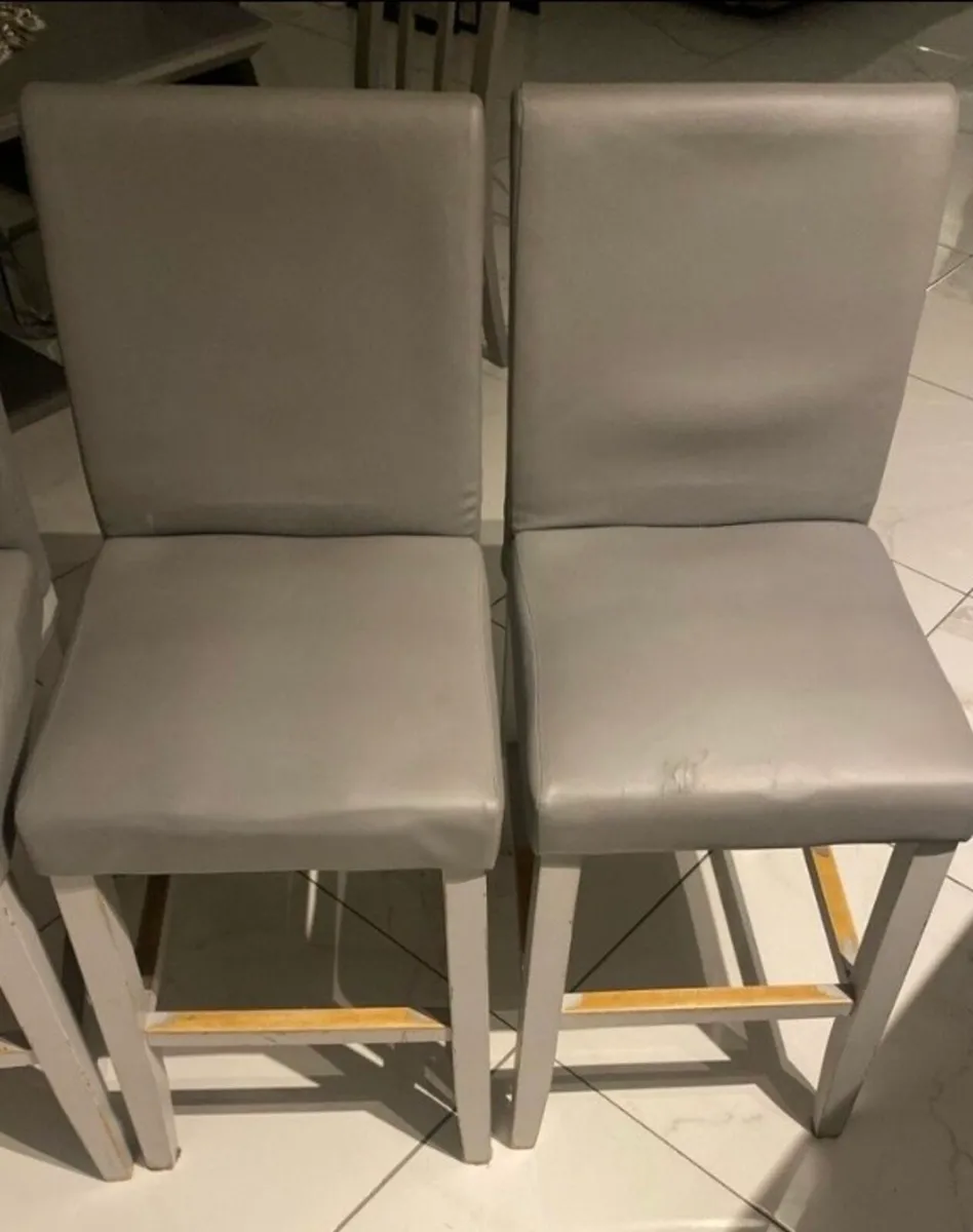 4 Grey kitchen high stools - Image 1
