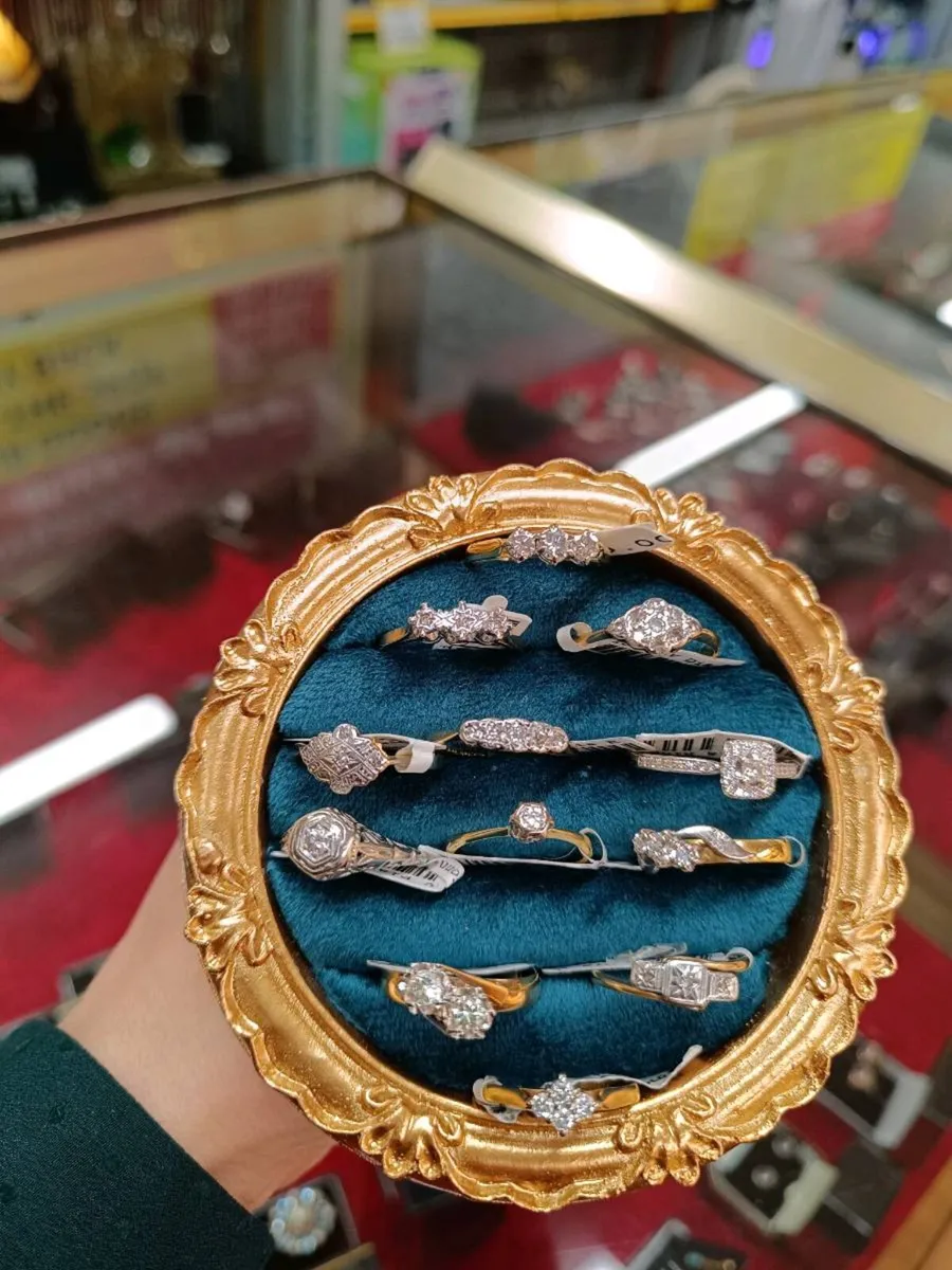 Selection of Vintage Gold Diamond Rings - Image 2