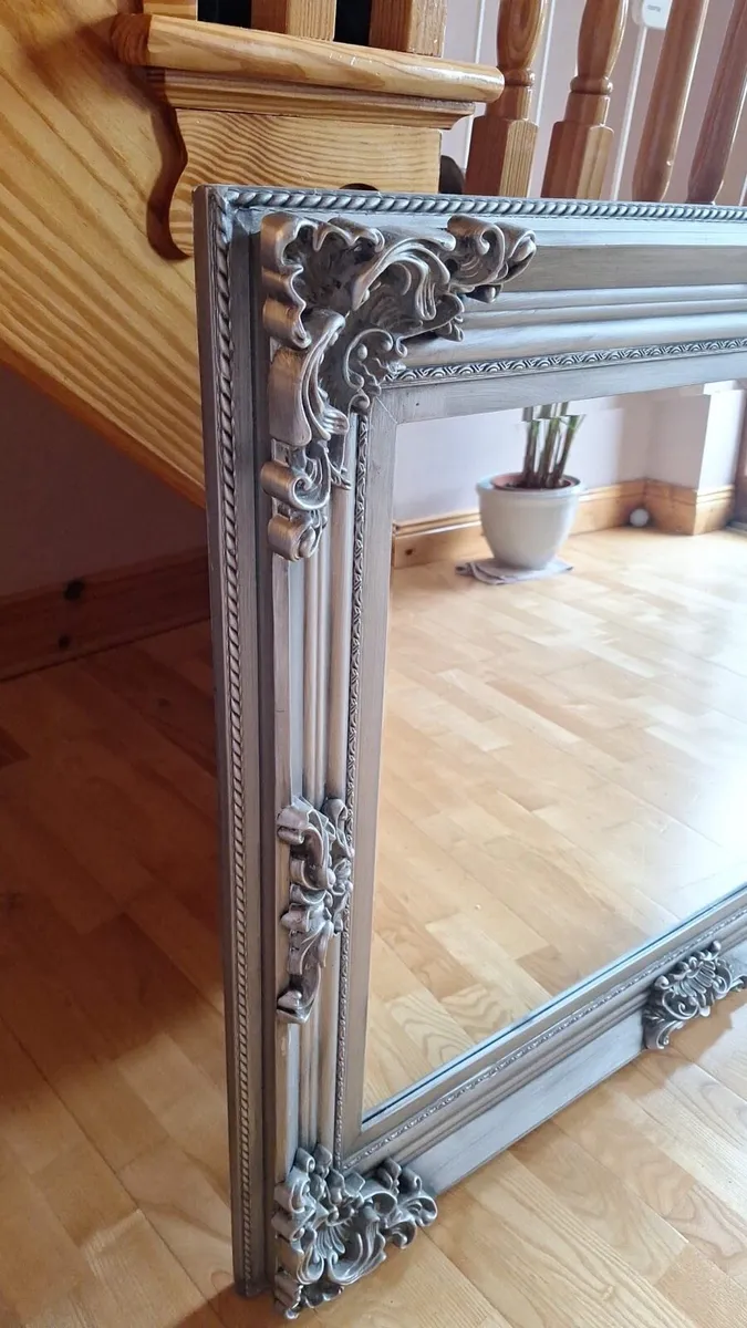 Silver ornate mirror - Image 2