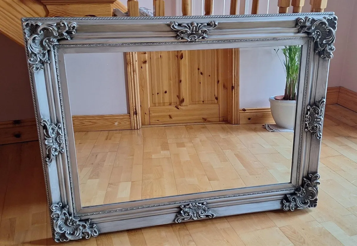 Silver ornate mirror - Image 1