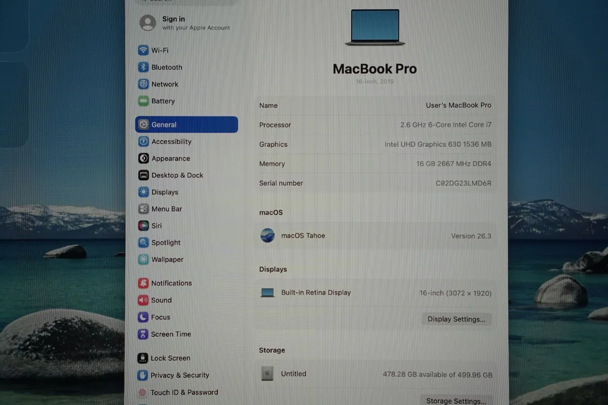 MacBook Pro 16" 2019 i7-9750H | 16GB | 512GB - Image 2