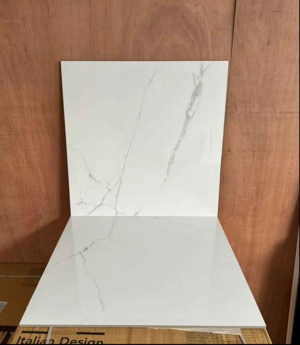 Joblot White Marble Effect Tile 60cm x 60cm