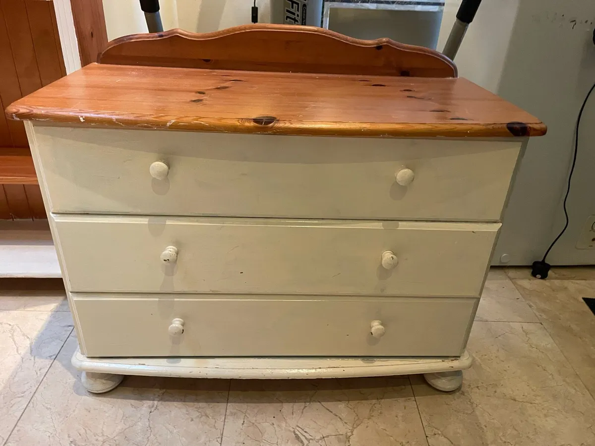 Solid Low Sized 3 Drawer Chest Of Drawers -Deliver - Image 1