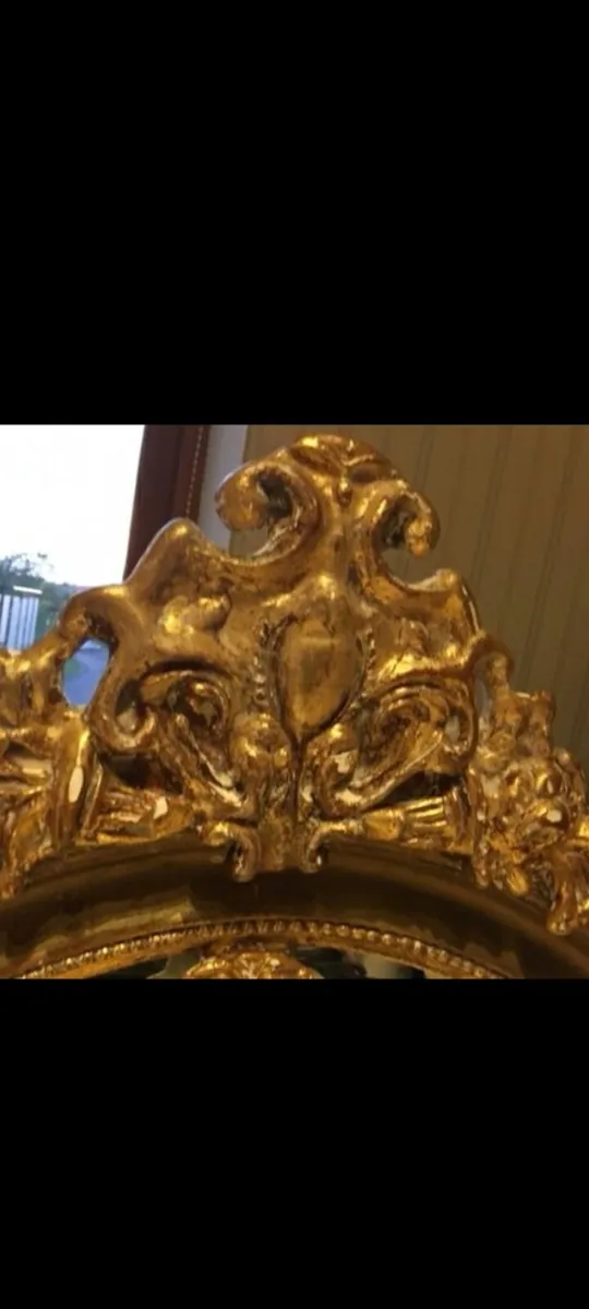 antique victorian gilt mirror 4.5ft x 4ft - Image 3