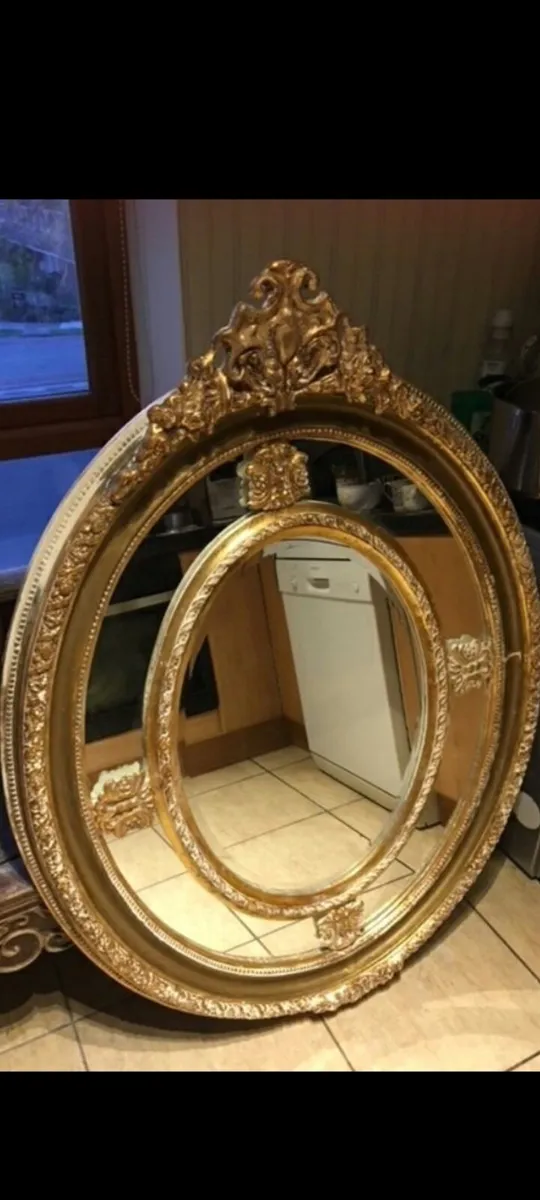 antique victorian gilt mirror 4.5ft x 4ft - Image 1