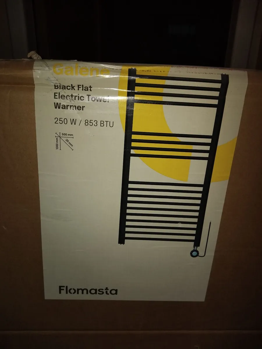 New Screwfix Black Electric Towel Radiator - Image 1