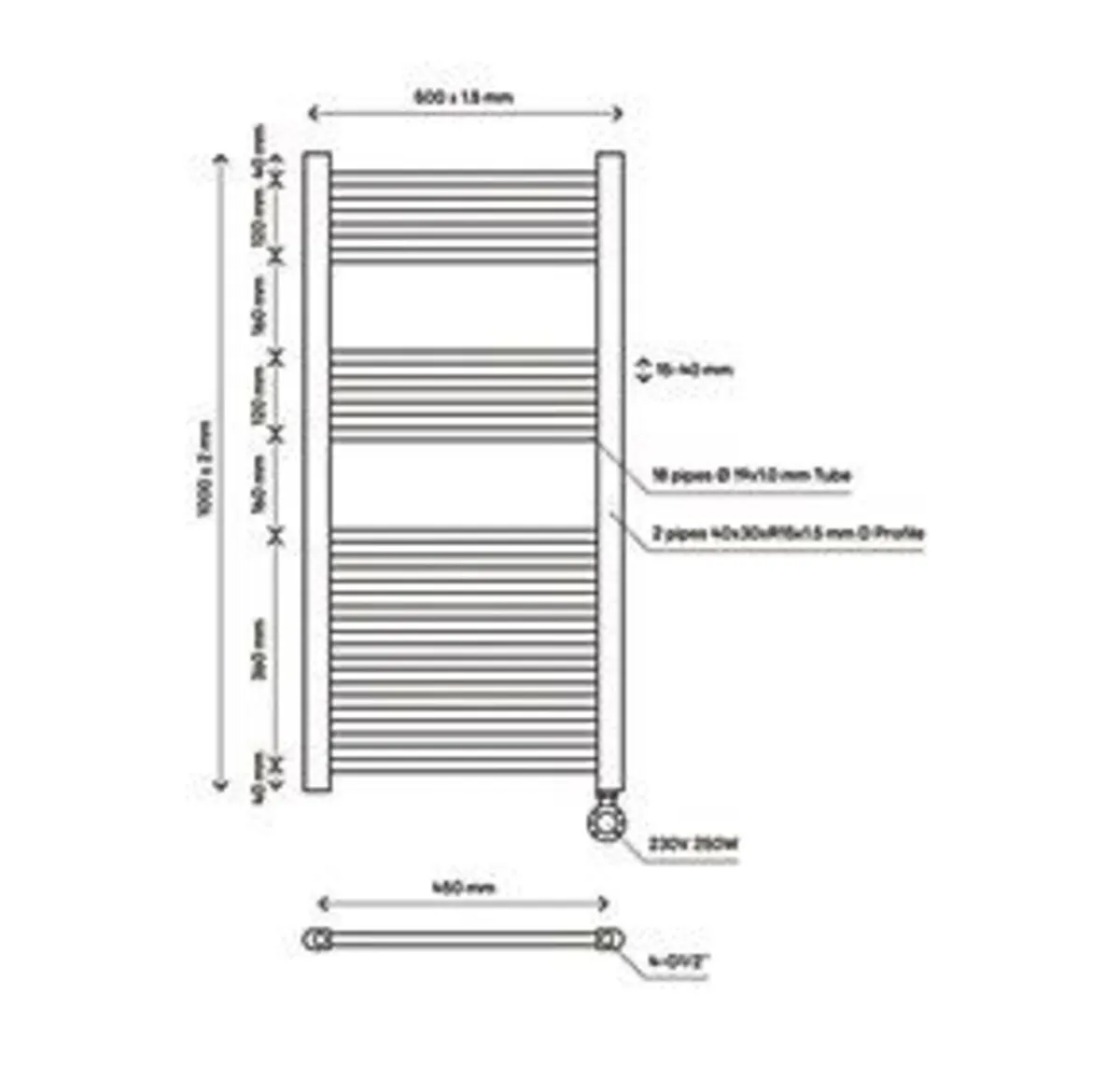 New Screwfix Black Electric Towel Radiator - Image 2