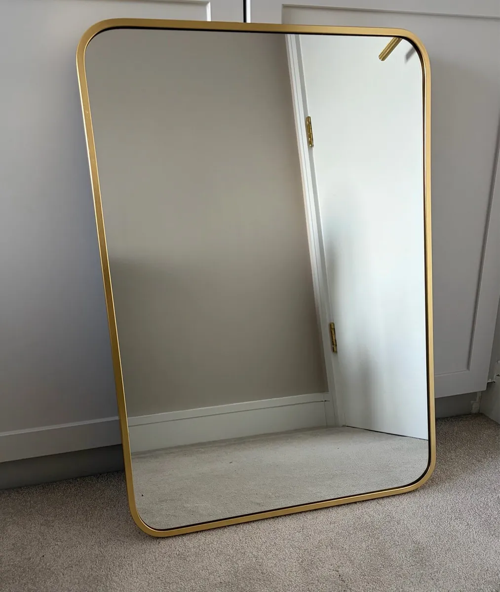 Brushed Brass Framed Bathroom Mirror (70cmx50cm) - Image 3