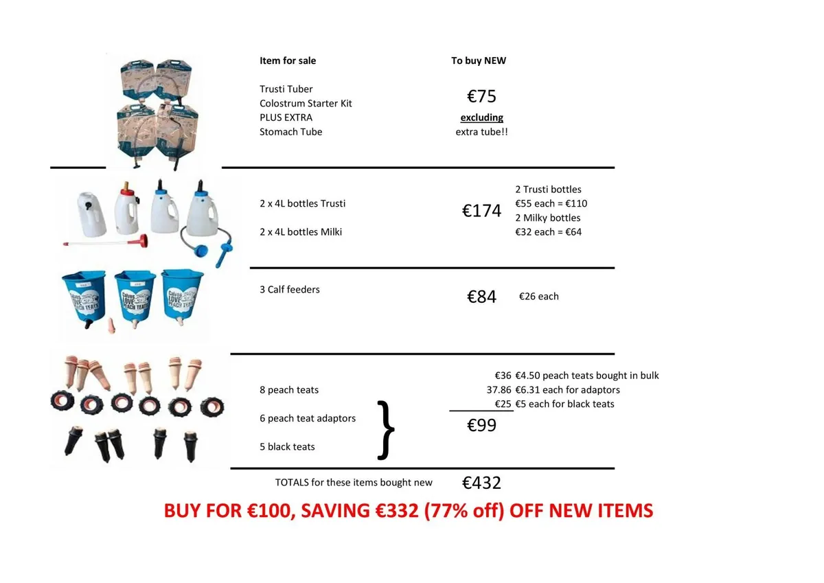 Calf Feeders, Stomach Tubers & Colostrum Bags - Image 1