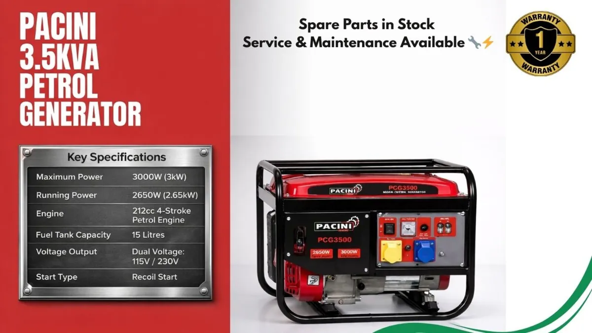 Pacini 3.5KVA Petrol Generator - Image 1