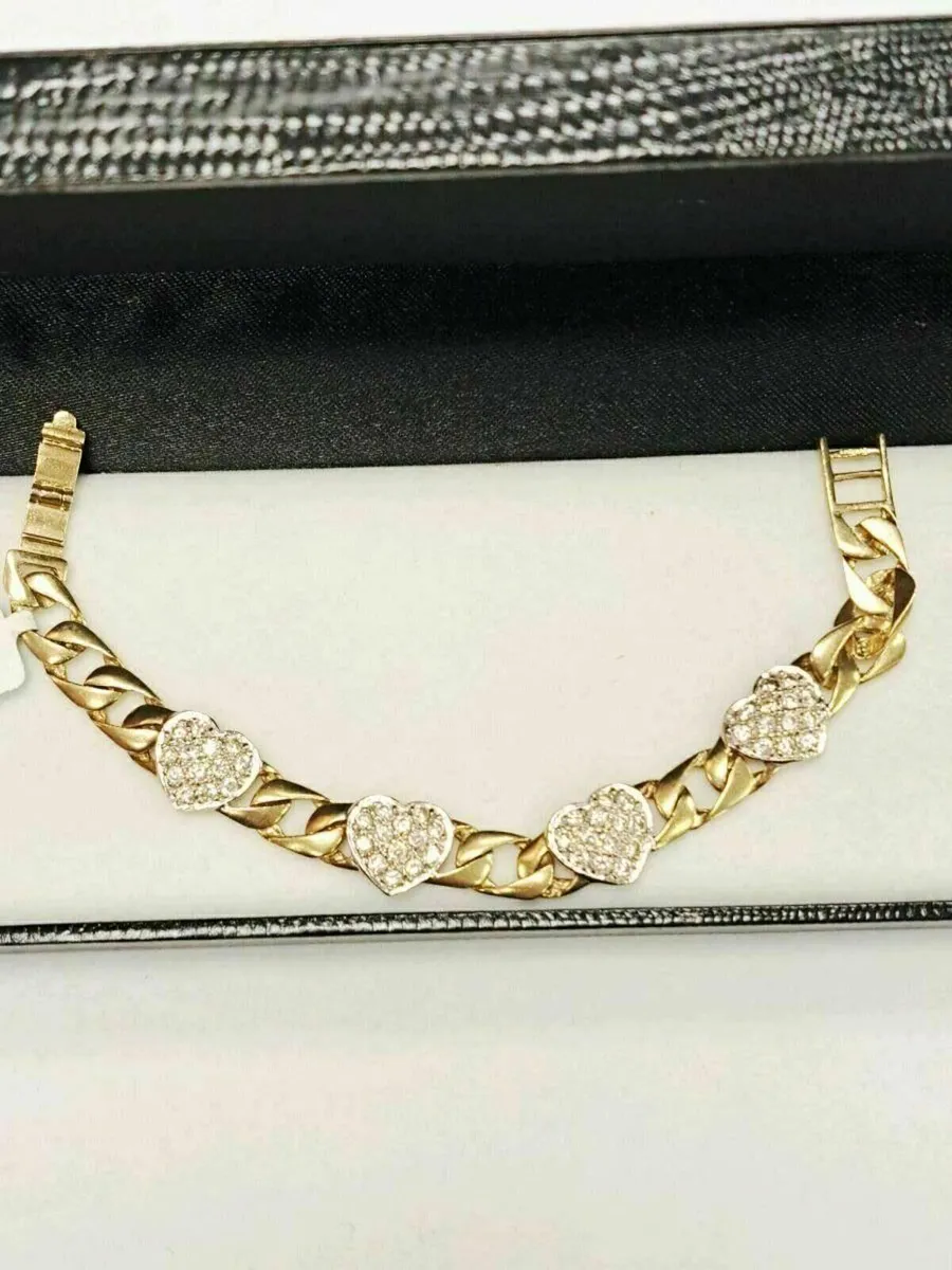 9K Gold Hearted Bracelet 9CT - Image 1
