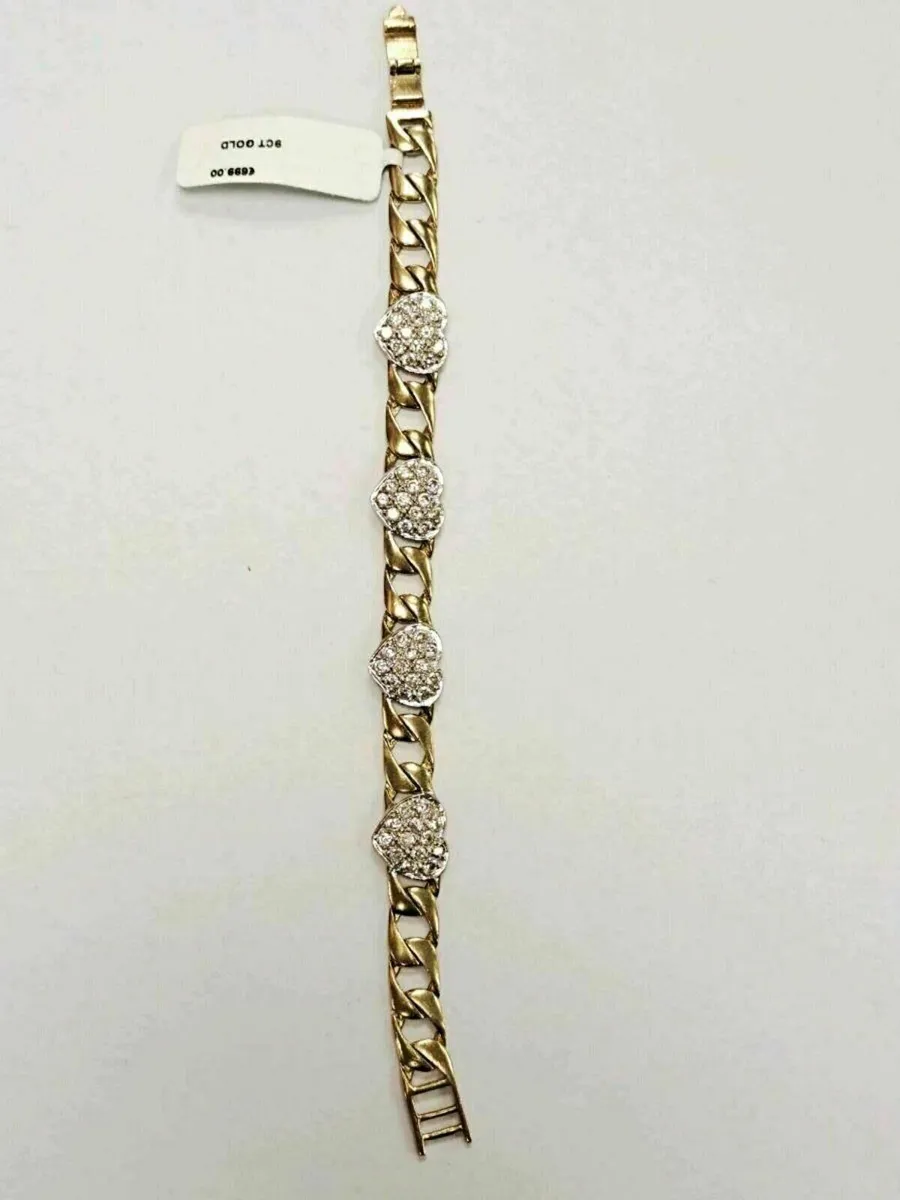 9K Gold Hearted Bracelet 9CT - Image 3