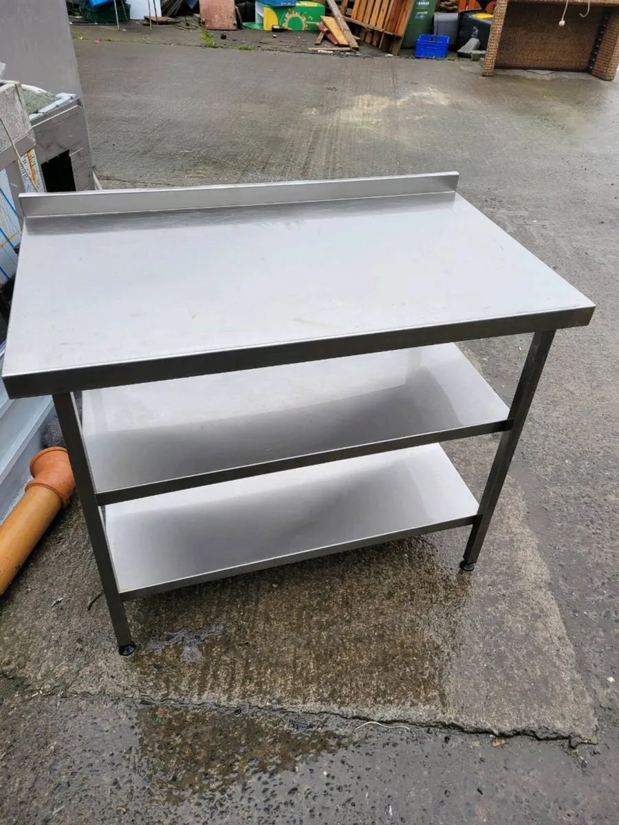 Table Stainless Steel Shelved - Image 2