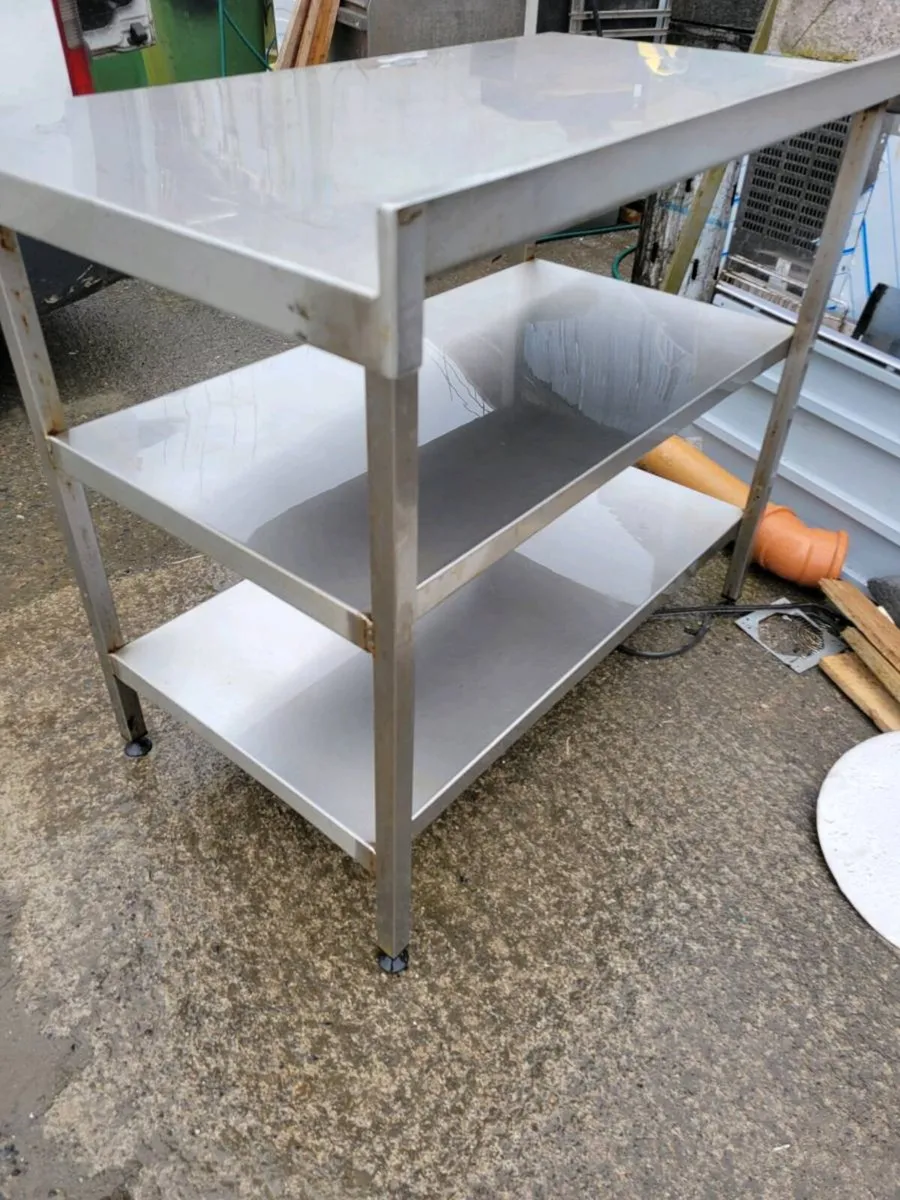 Table Stainless Steel Shelved - Image 3
