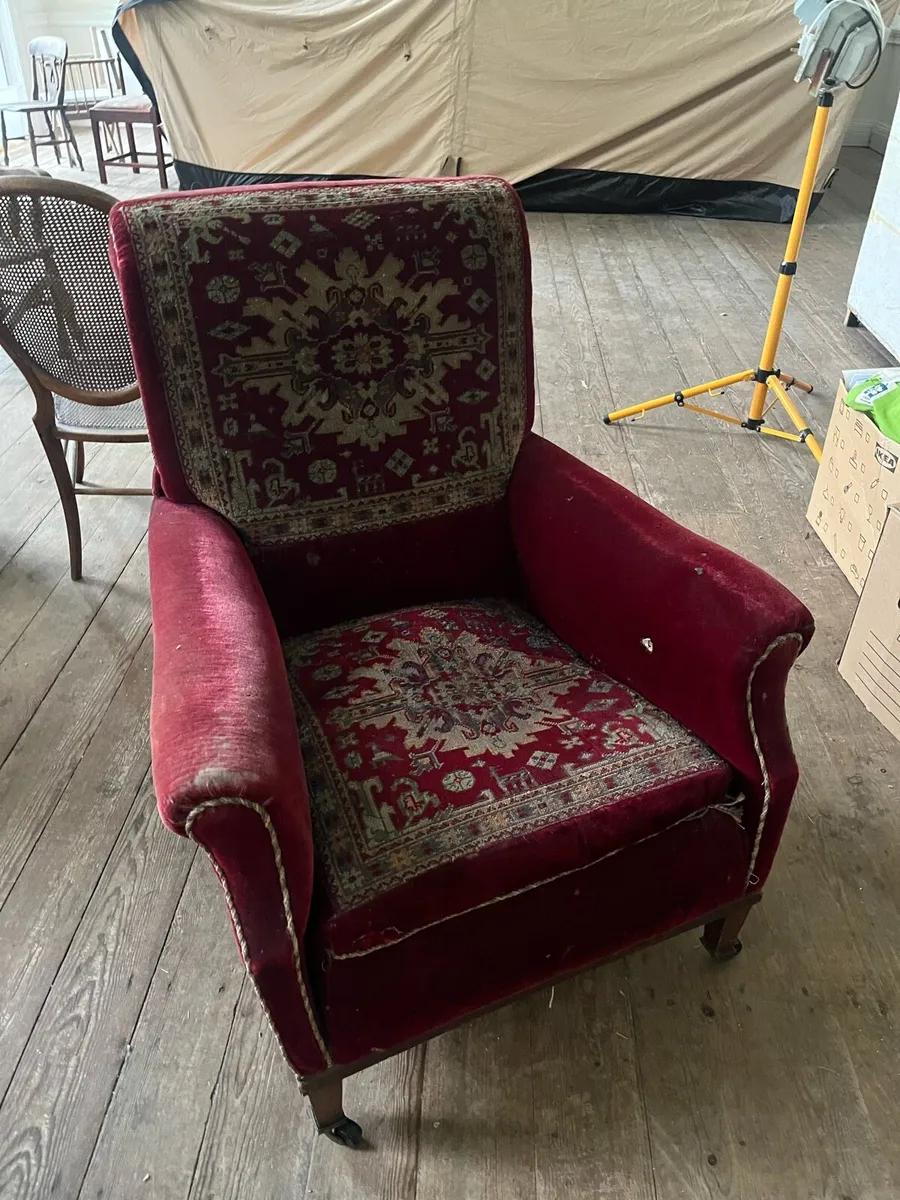 antique carpet chair - Image 1